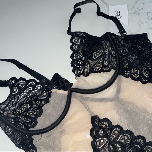 oh la la cheri lace teddy with decorative appliques - Picture 5 of 8